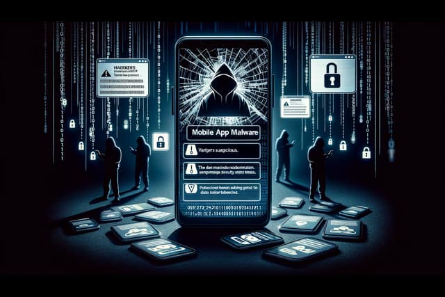 infographic-mobile-malware Info graphic of some generic unreadable information about Mobile App Malware.