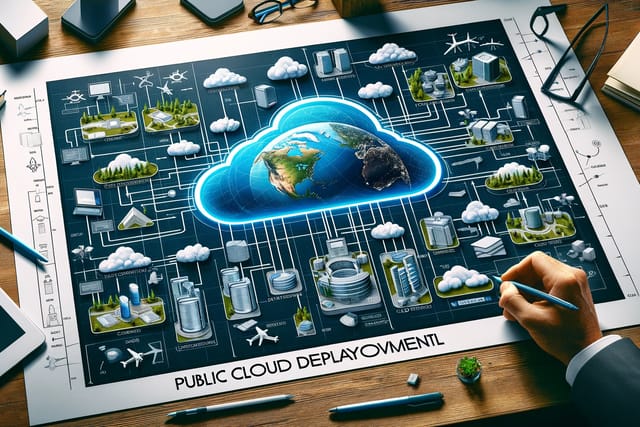 A map of a public cloud deployment model.