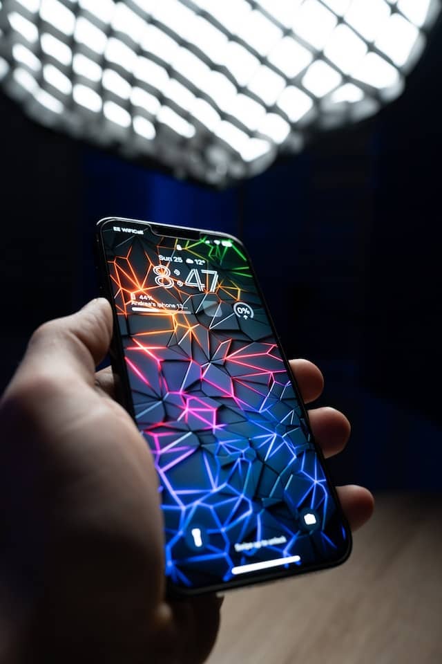 closeup of a hand holding a smart phone