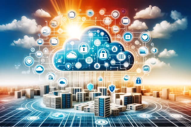 sunny-cloud-netword-private Cloud security that has been secured.